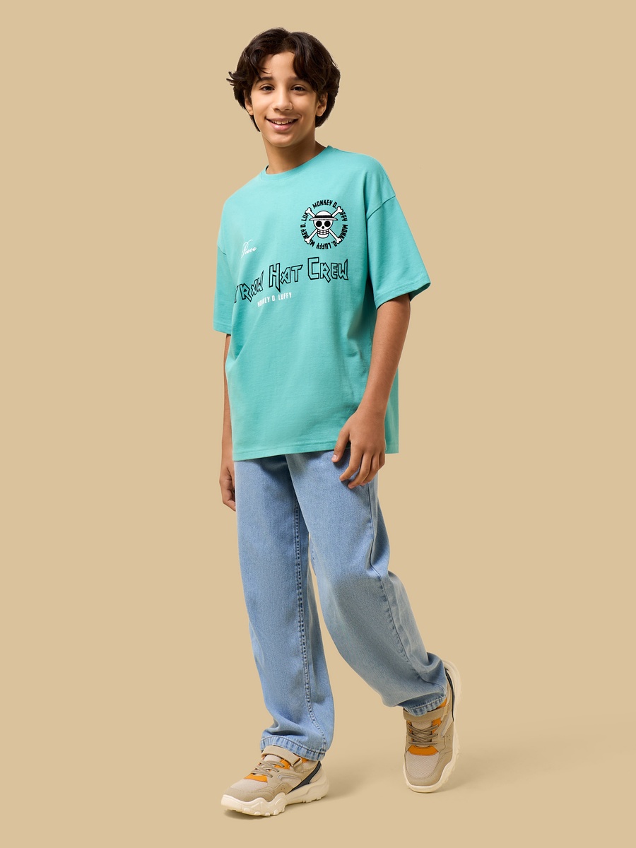 One Piece Print Cotton T-Shirt
