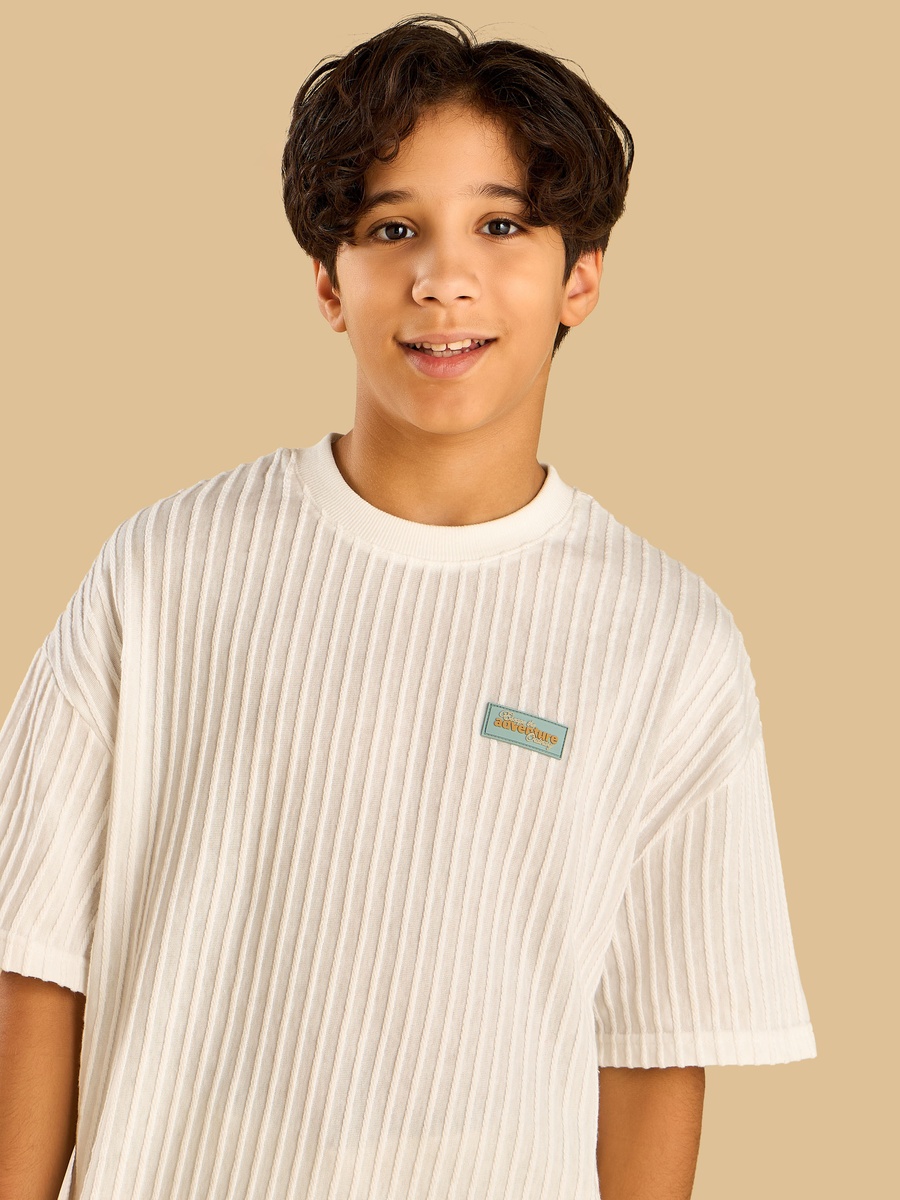 Textured Cotton T-Shirt