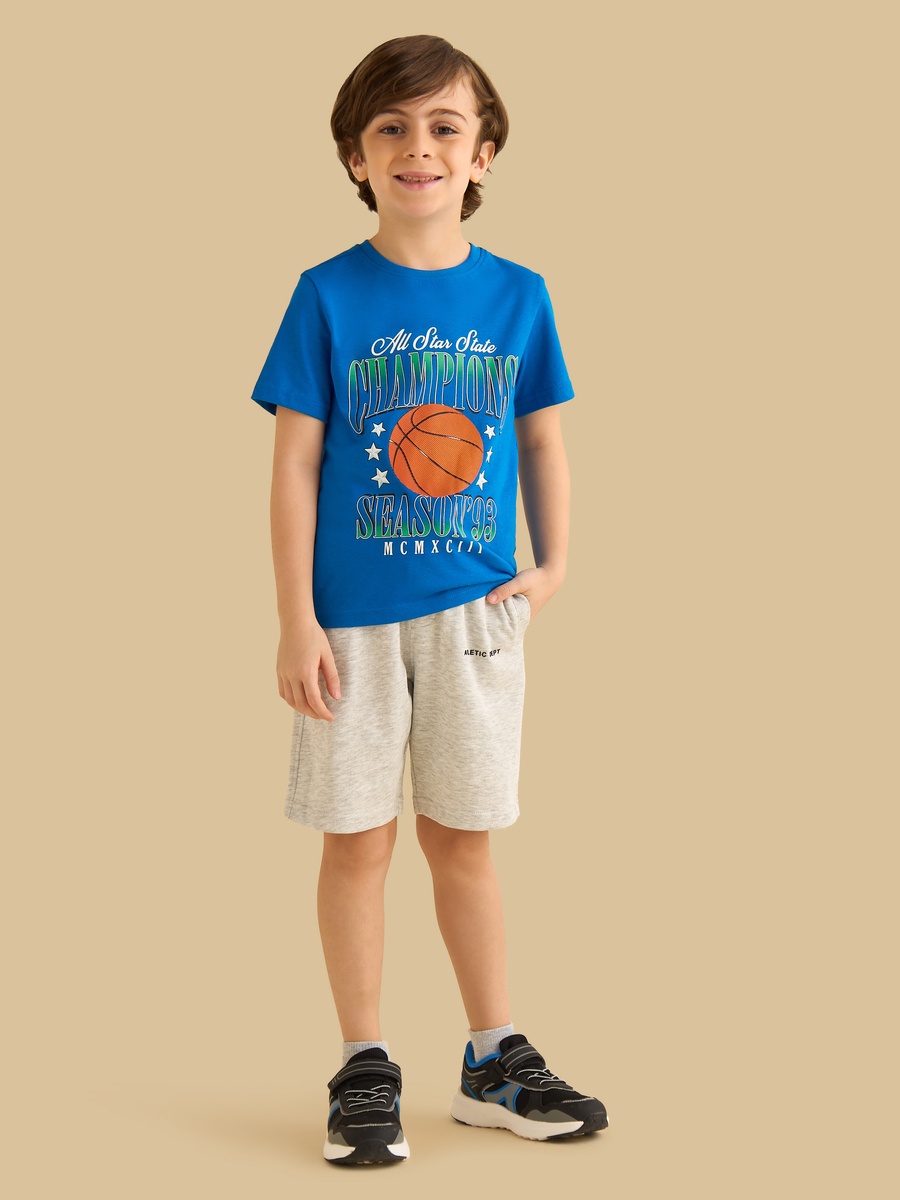 Basketball Print Cotton T-Shirt