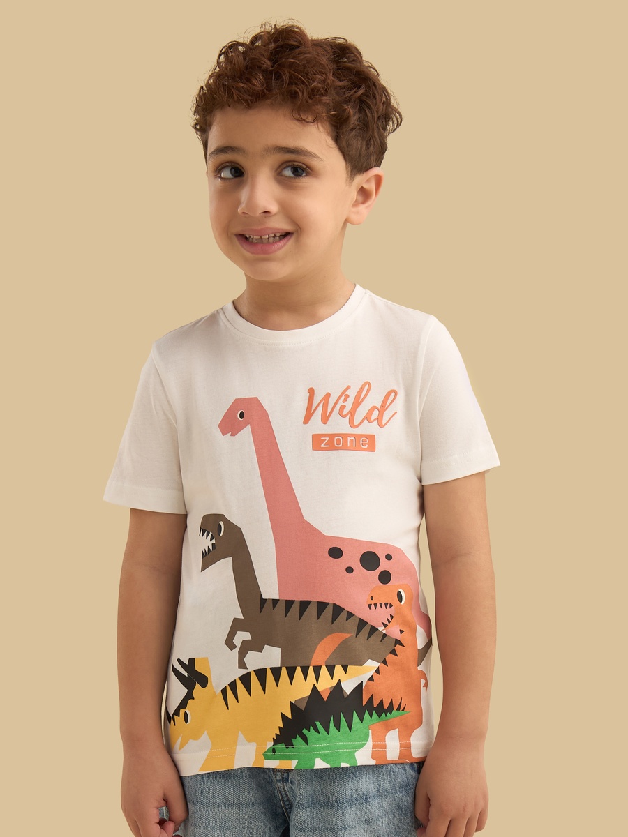Dinosaur Print Cotton T-Shirt