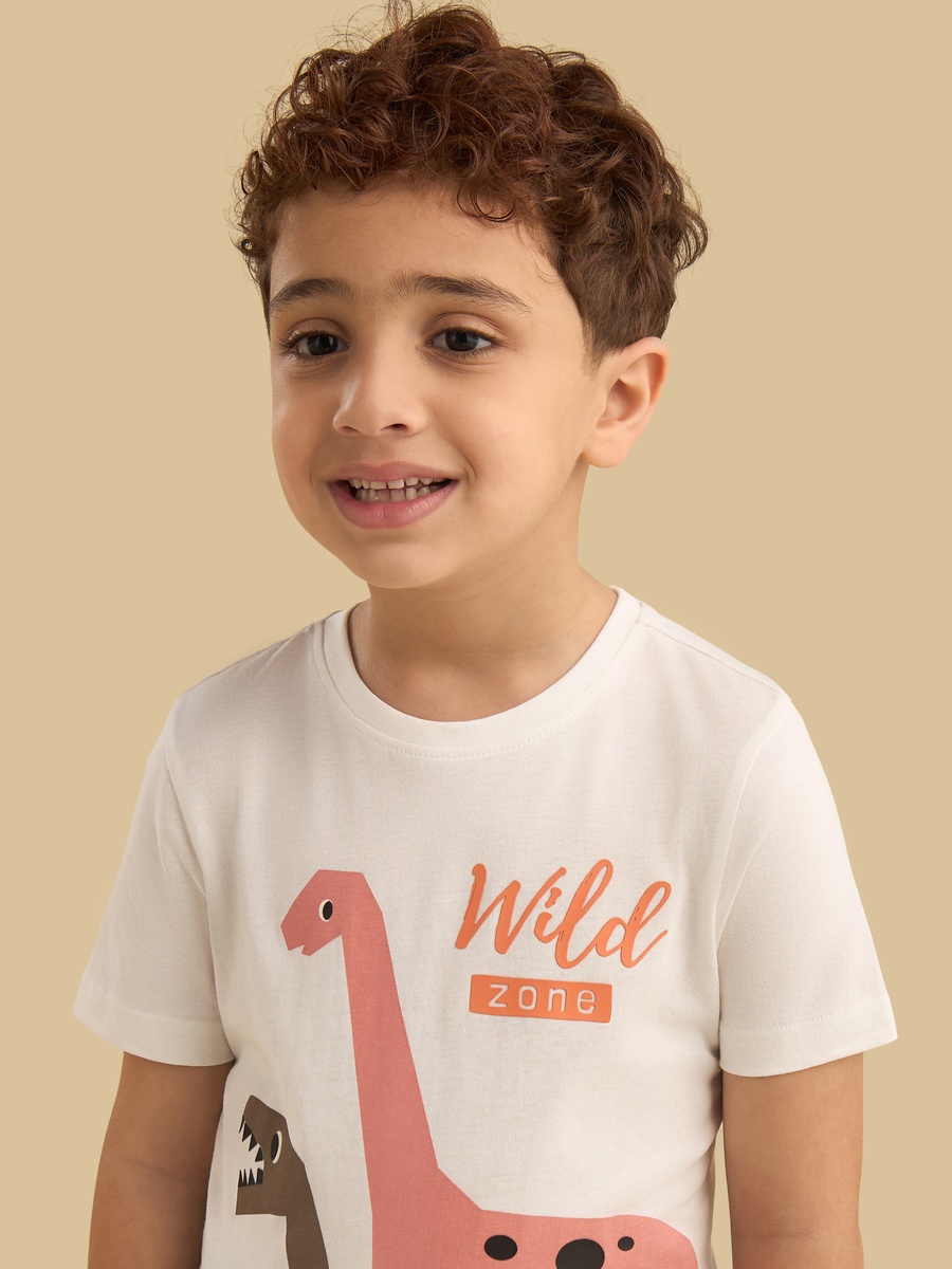 Dinosaur Print Cotton T-Shirt
