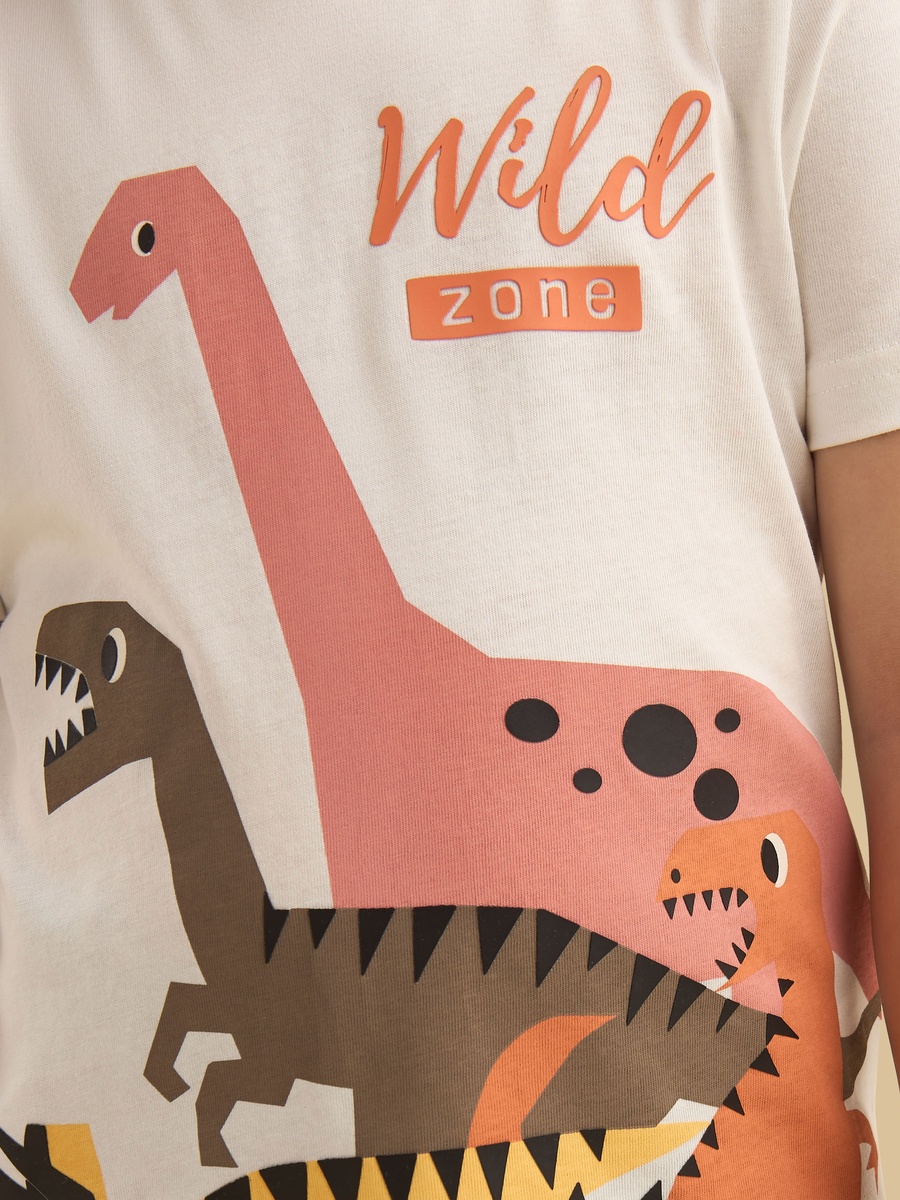 Dinosaur Print Cotton T-Shirt