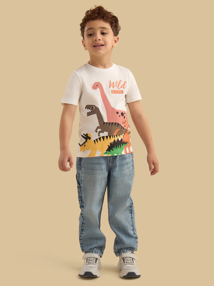 Dinosaur Print Cotton T-Shirt