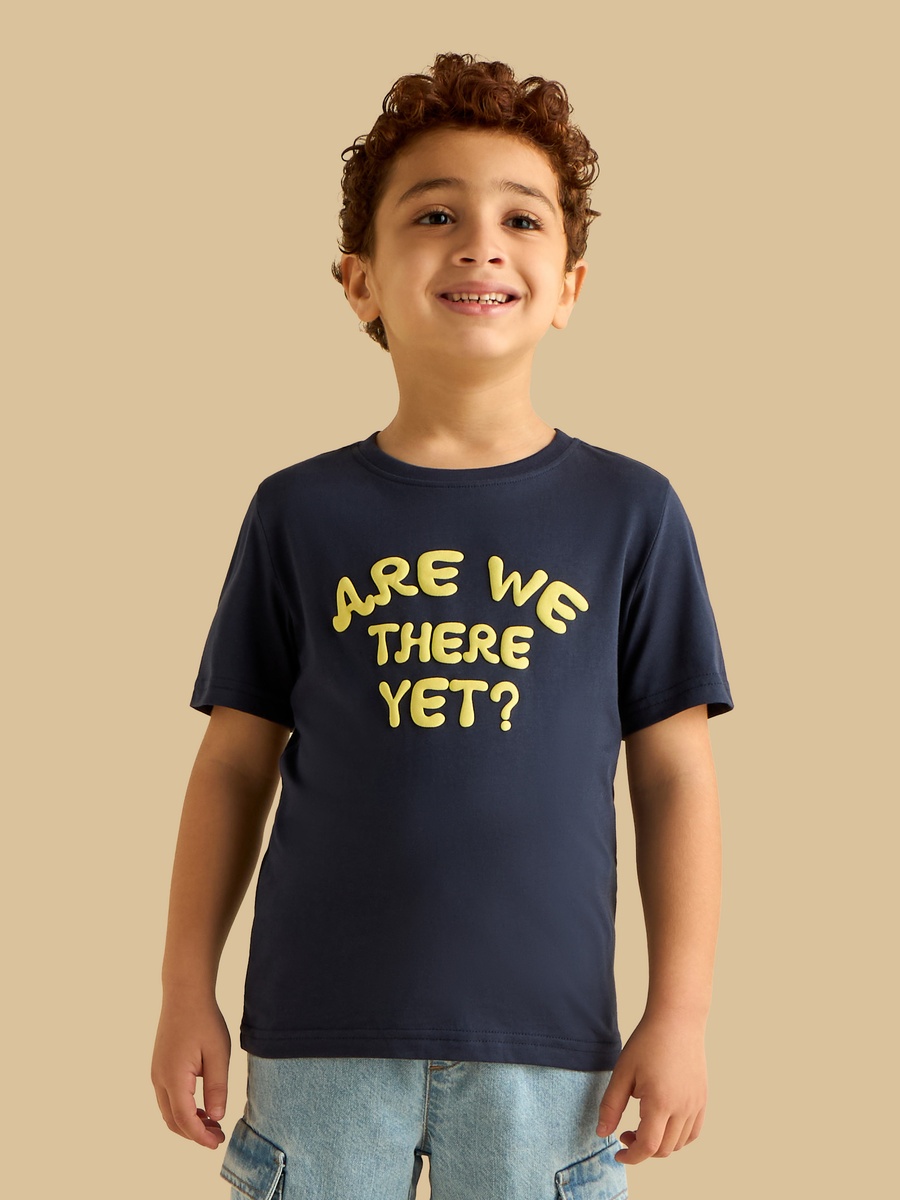 Slogan Print Cotton T-Shirt