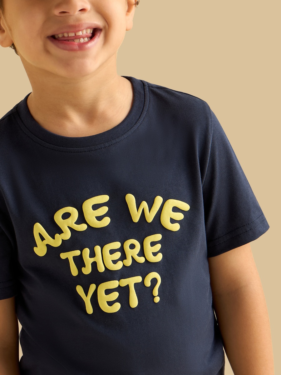 Slogan Print Cotton T-Shirt