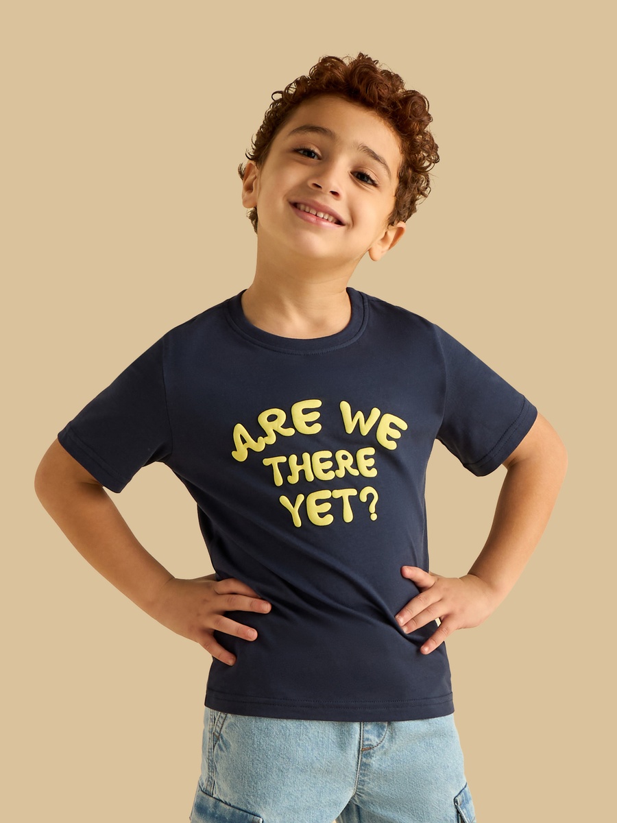 Slogan Print Cotton T-Shirt
