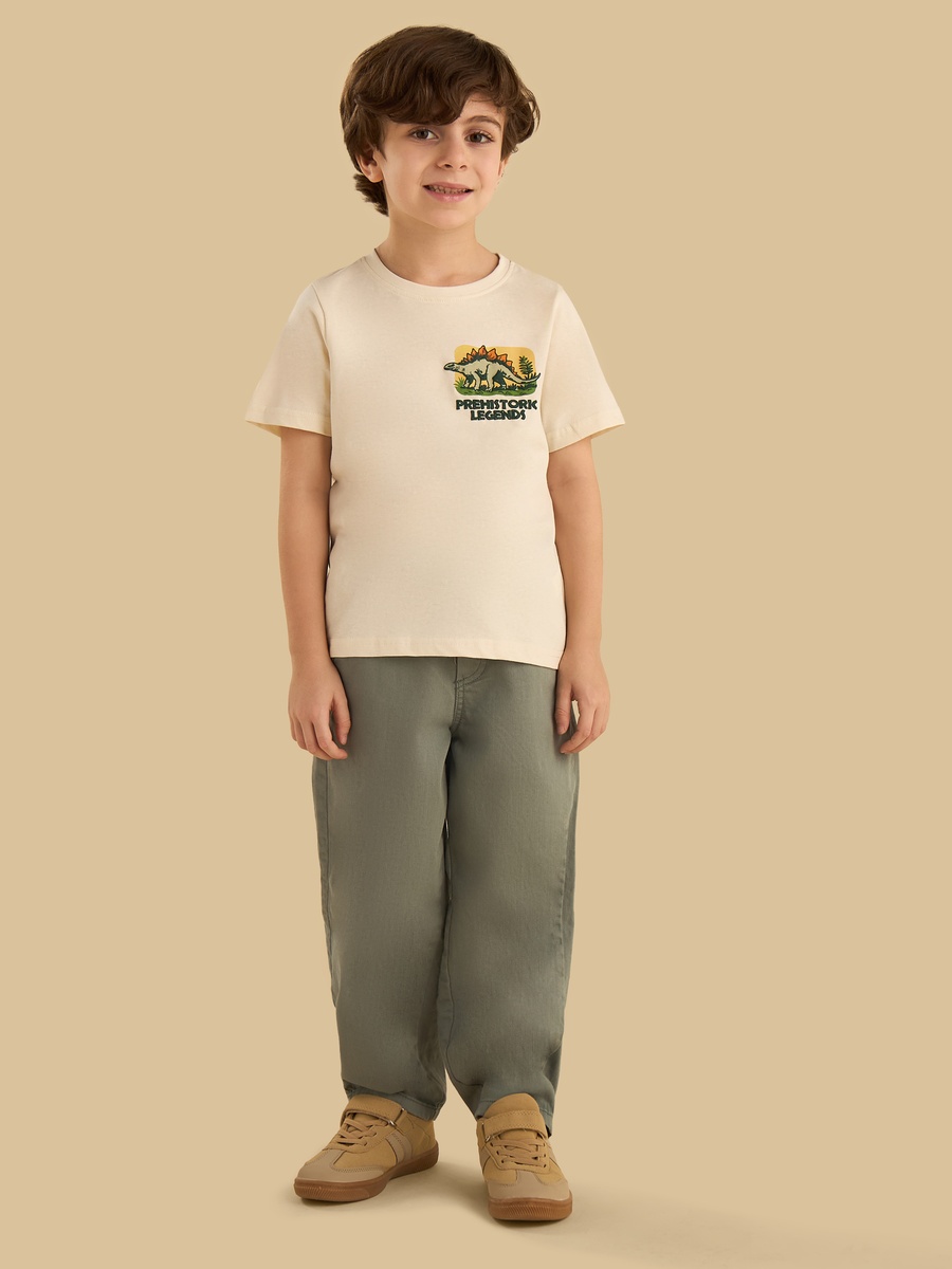 Dinosaur Print Cotton T-Shirt