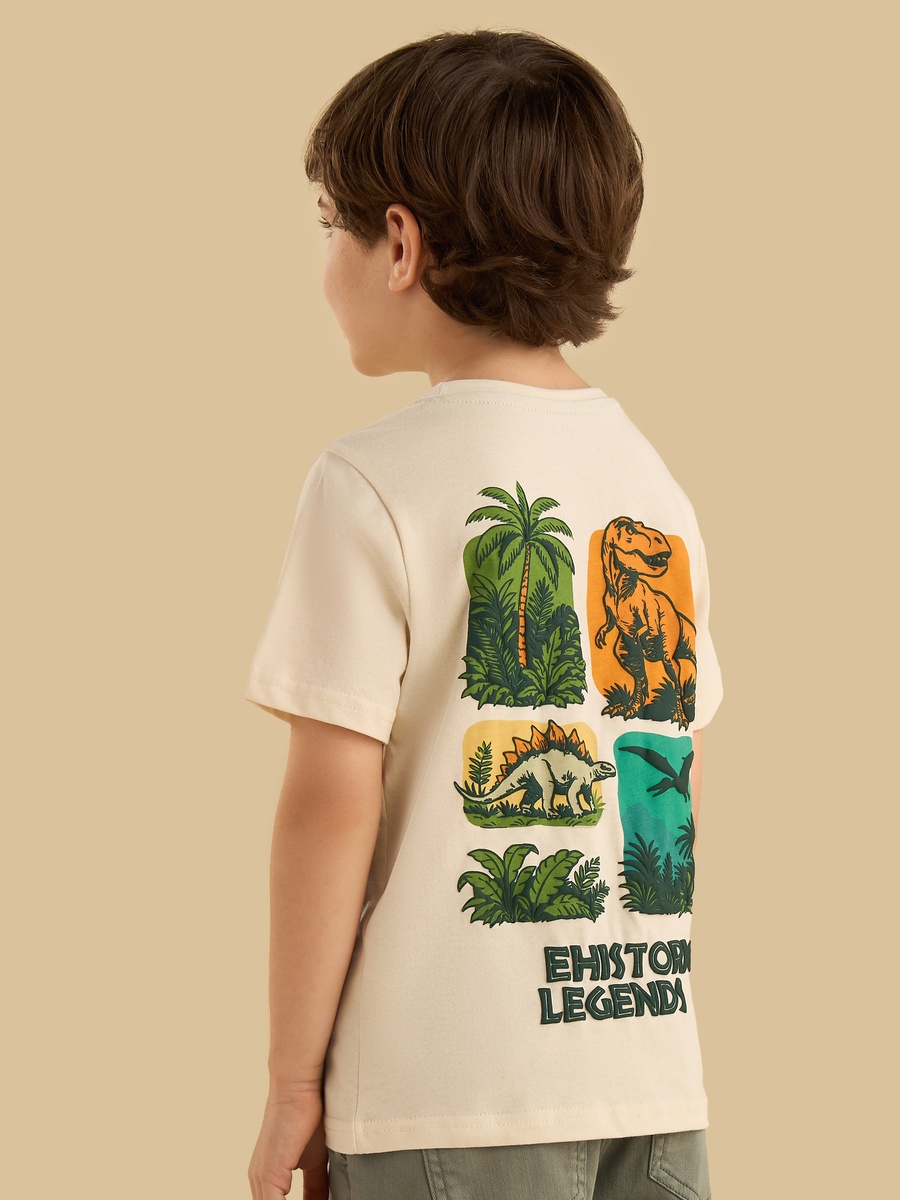 Dinosaur Print Cotton T-Shirt