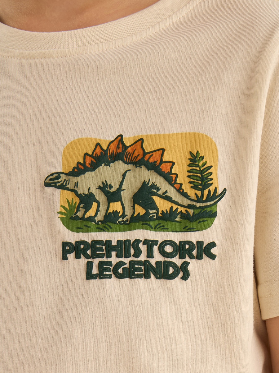 Dinosaur Print Cotton T-Shirt