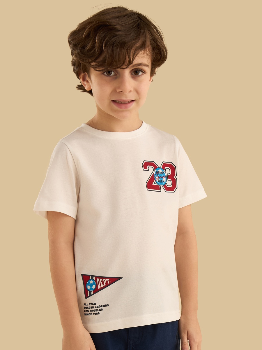 Varsity Print Cotton T-Shirt
