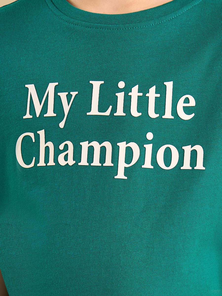 Slogan Print Cotton T-Shirt