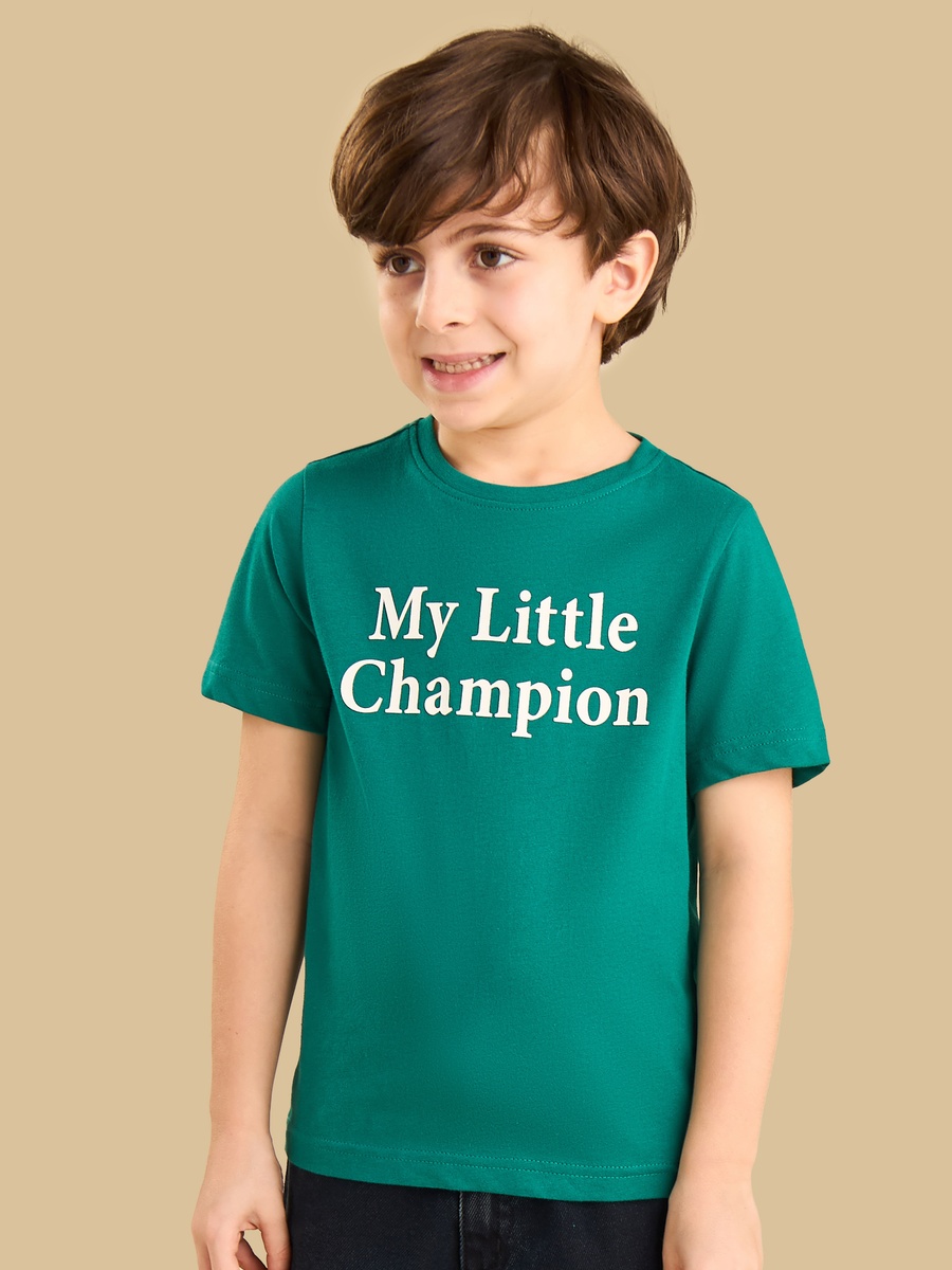 Slogan Print Cotton T-Shirt