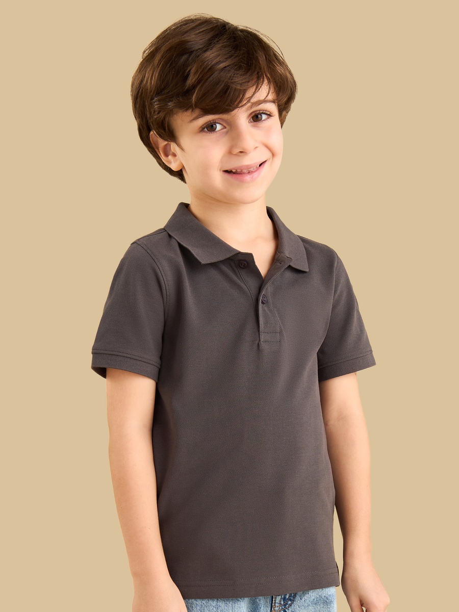 Textured Cotton Polo T-Shirt