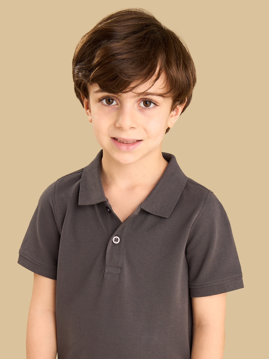 Textured Cotton Polo T-Shirt