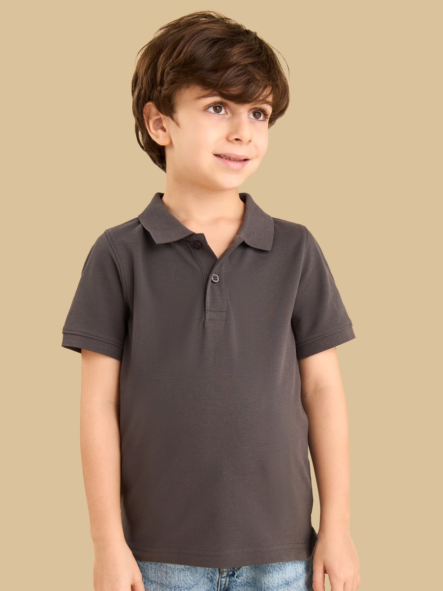 Textured Cotton Polo T-Shirt