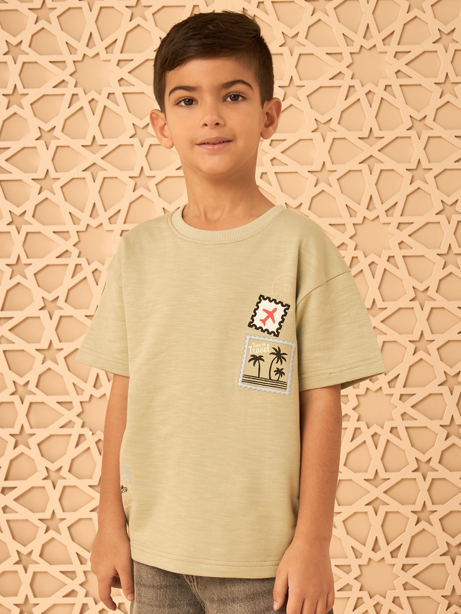 Bon Voyage Print Cotton T-Shirt