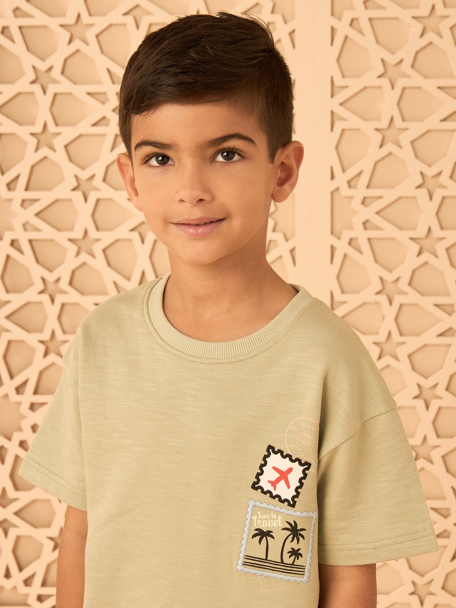 Bon Voyage Print Cotton T-Shirt
