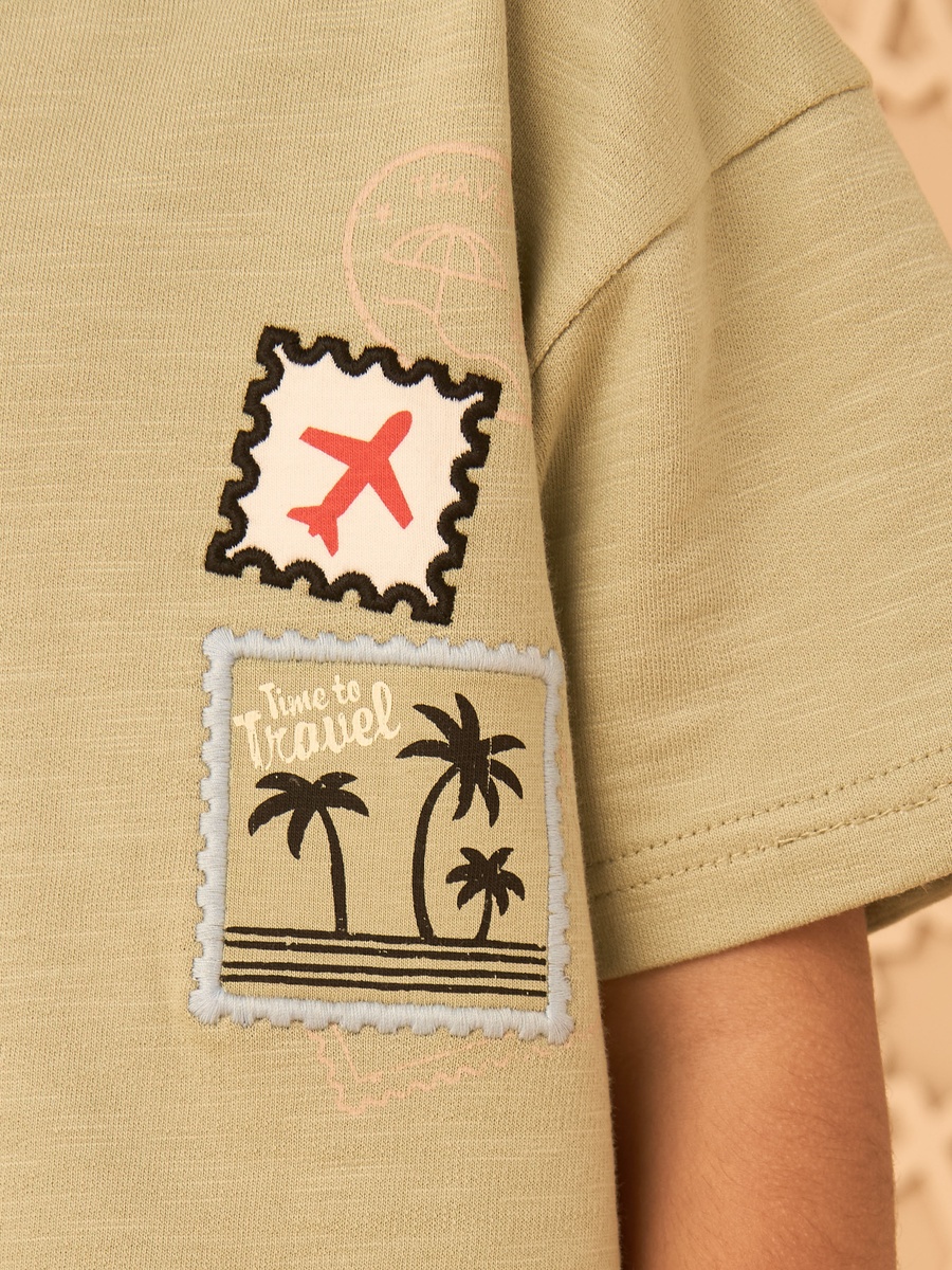 Bon Voyage Print Cotton T-Shirt