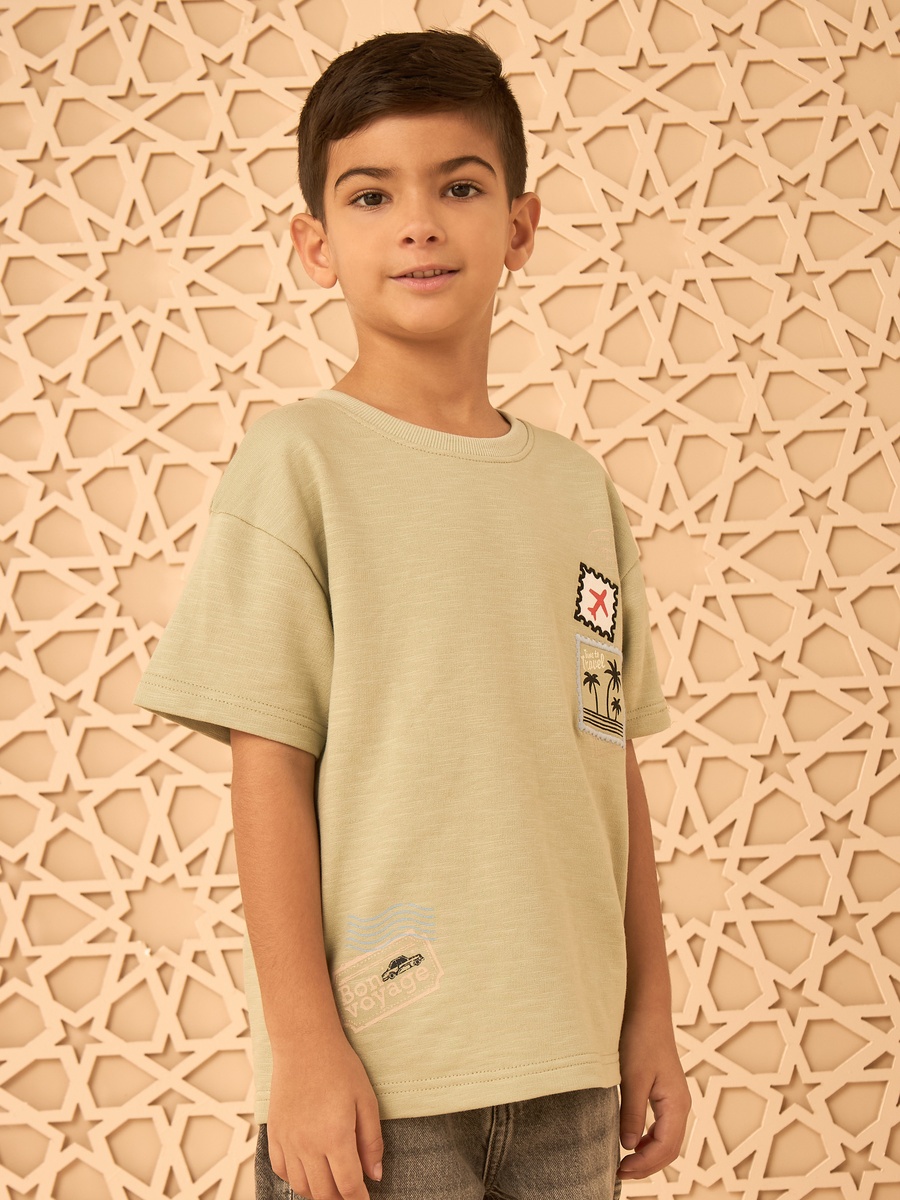 Bon Voyage Print Cotton T-Shirt