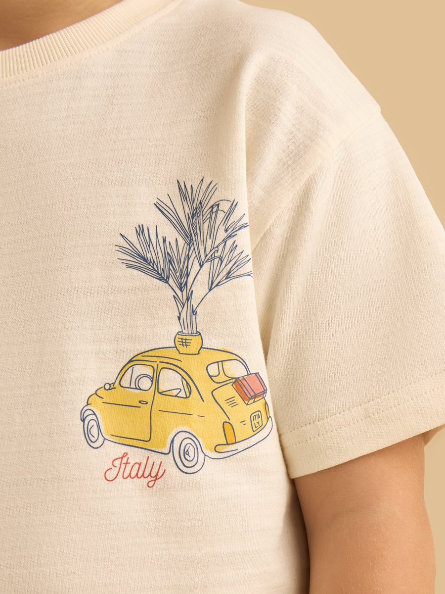 Amalfi Italia Print Cotton T-Shirt
