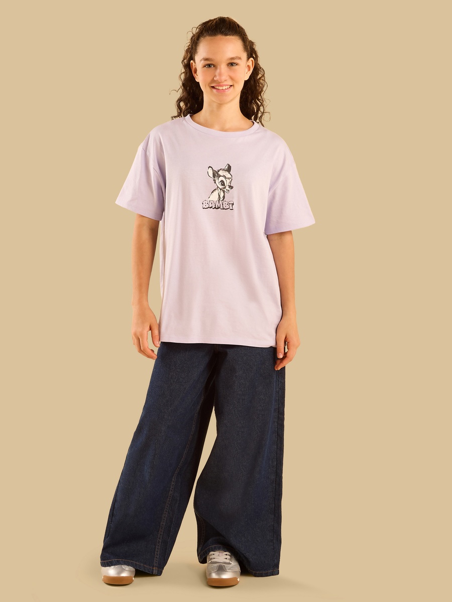 Bambi Print Oversized Cotton T-Shirt