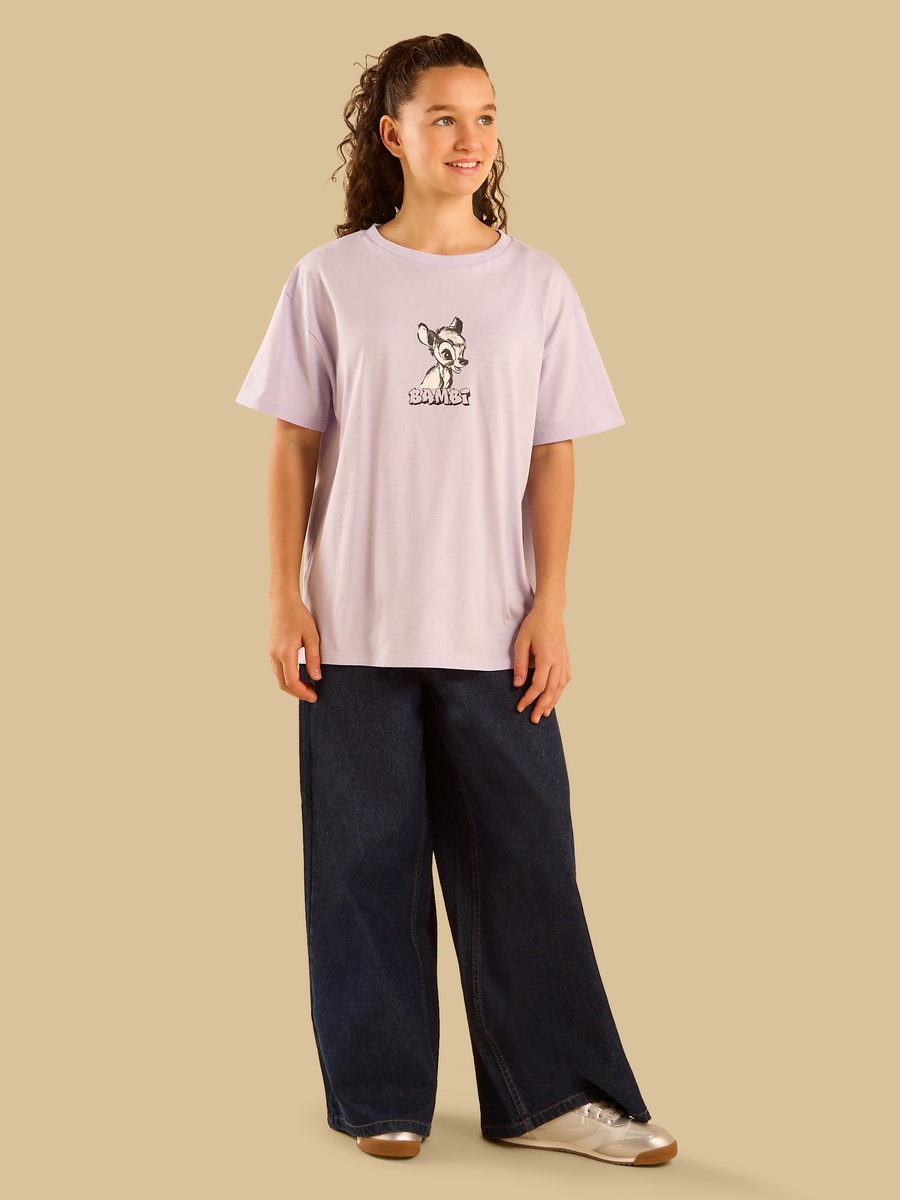 Bambi Print Oversized Cotton T-Shirt