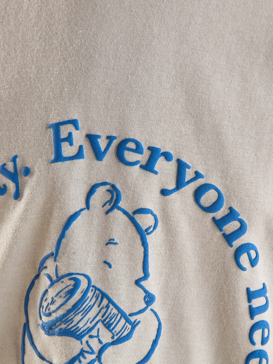 Winnie the Pooh Print Oversized Cotton T-Shirt