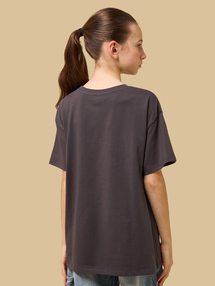 Stitch Print Oversized Cotton T-Shirt
