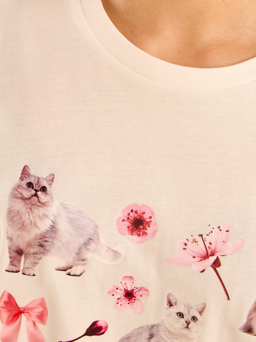 Graphic Print Oversized Cotton T-Shirt