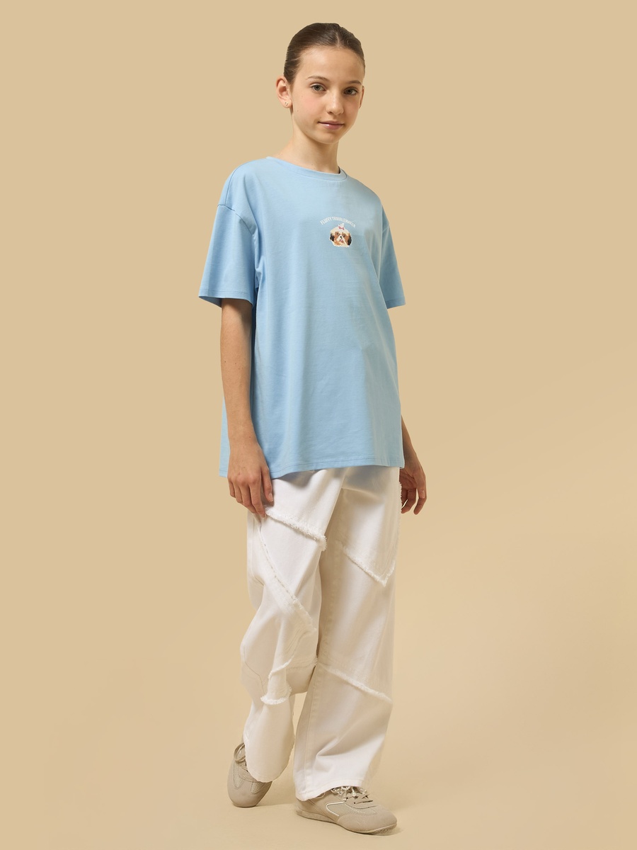Dog Print Cotton T-Shirt