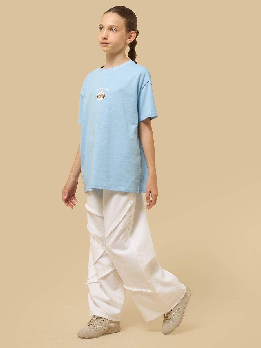 Dog Print Cotton T-Shirt