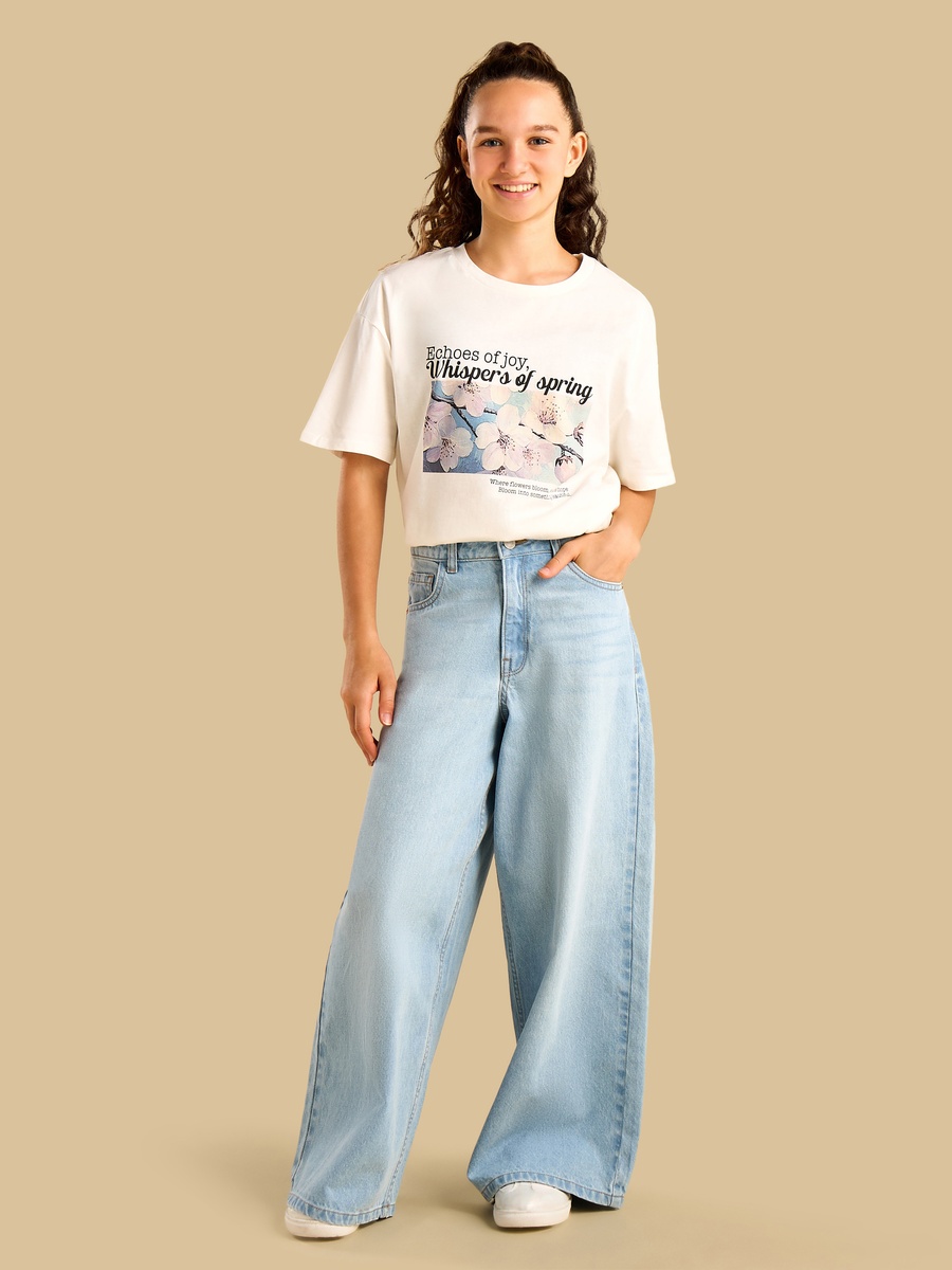 Graphic Print Oversized Cotton T-Shirt