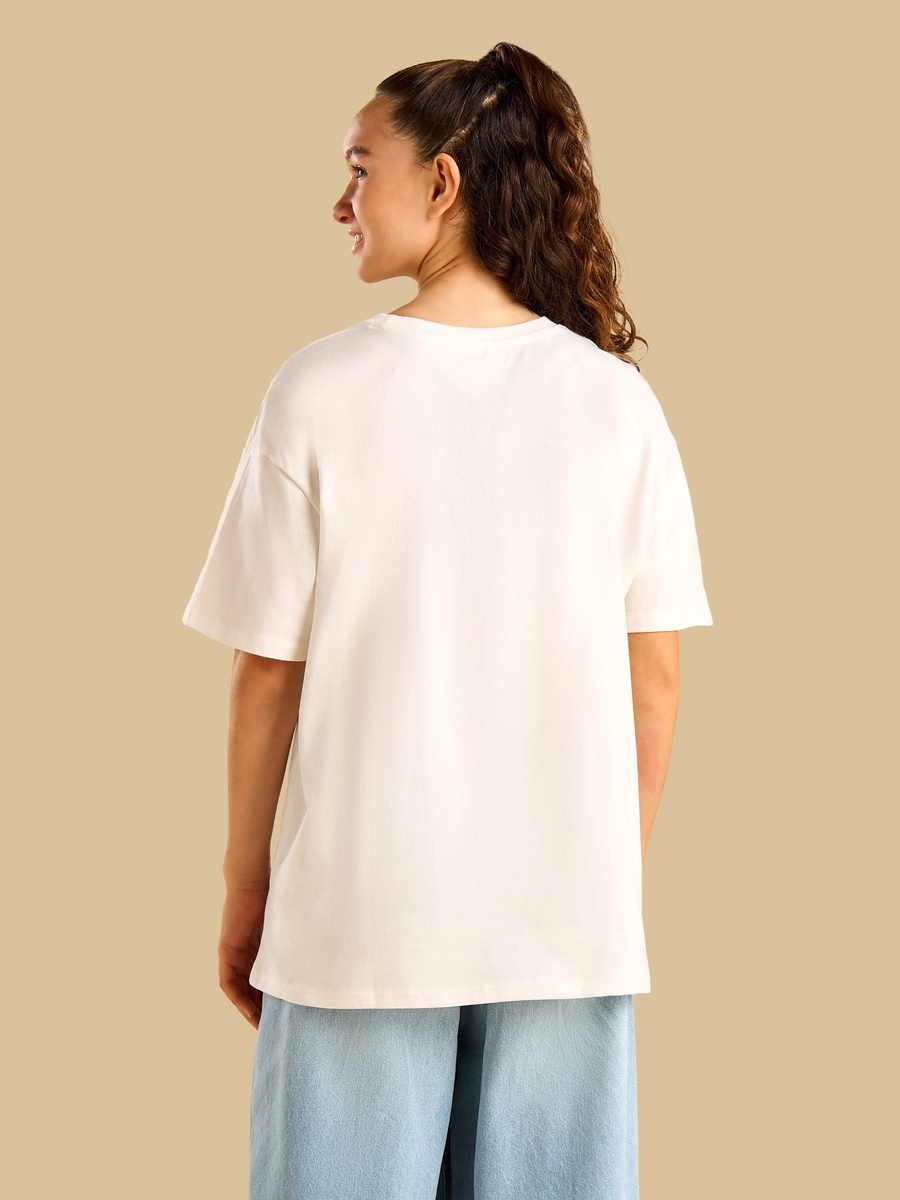 Graphic Print Oversized Cotton T-Shirt