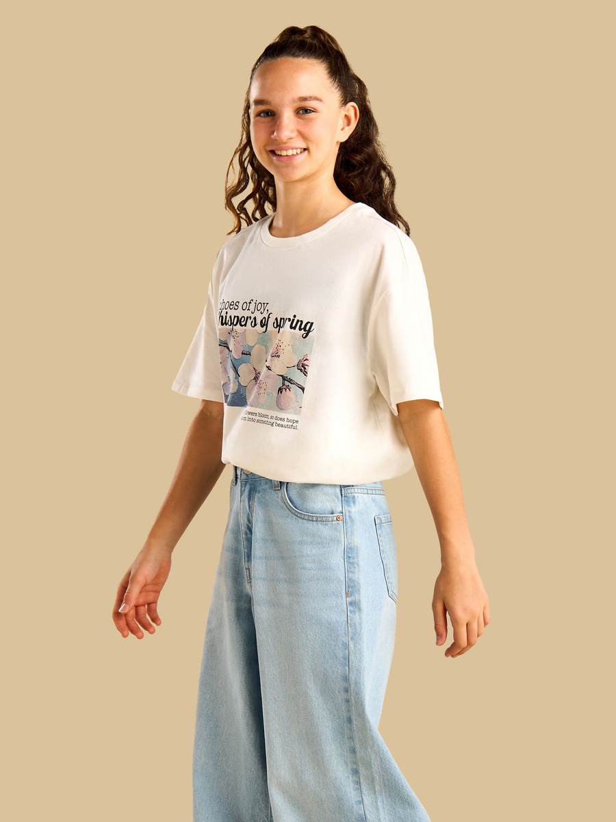 Graphic Print Oversized Cotton T-Shirt