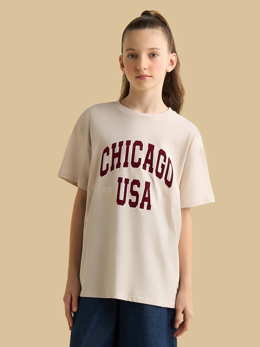 Chicago Print Oversized Cotton T-Shirt