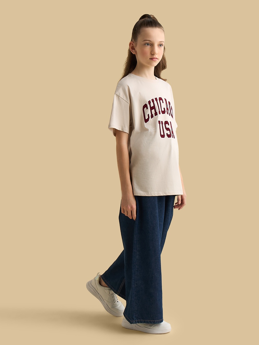 Chicago Print Oversized Cotton T-Shirt