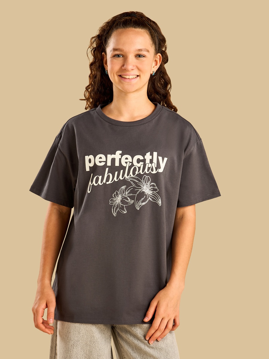 Graphic Print Oversized Cotton T-Shirt