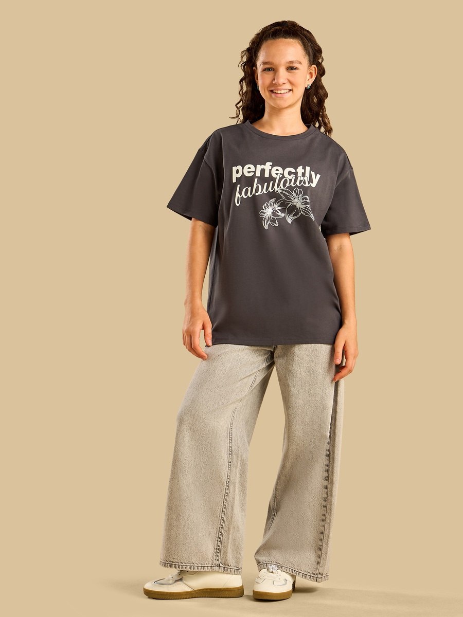 Graphic Print Oversized Cotton T-Shirt