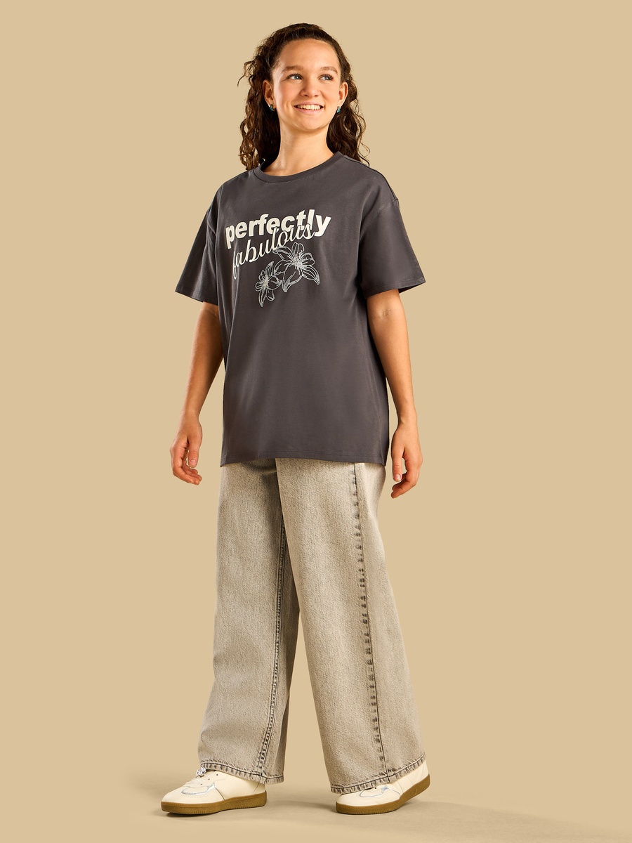 Graphic Print Oversized Cotton T-Shirt