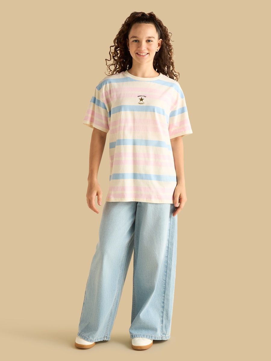 Striped Oversized Cotton T-Shirt