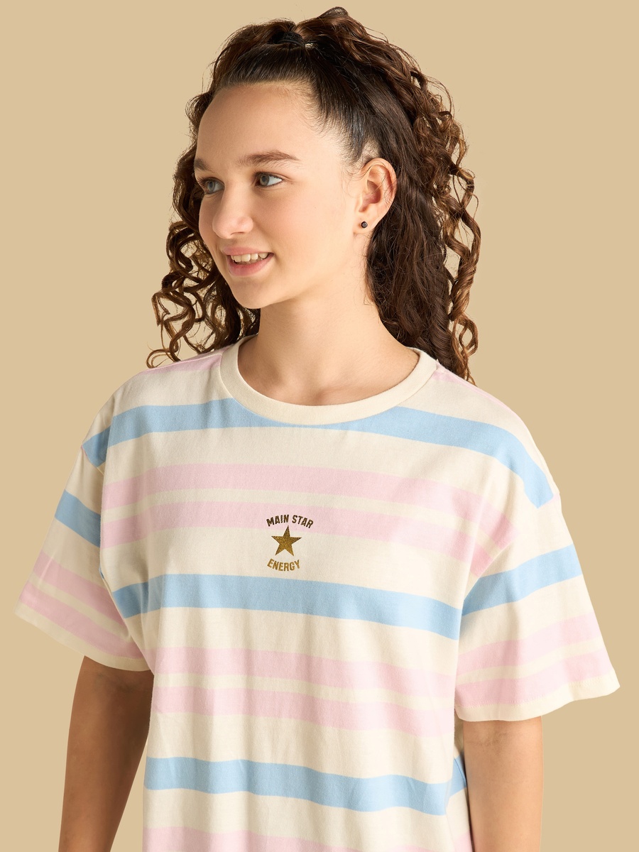 Striped Oversized Cotton T-Shirt