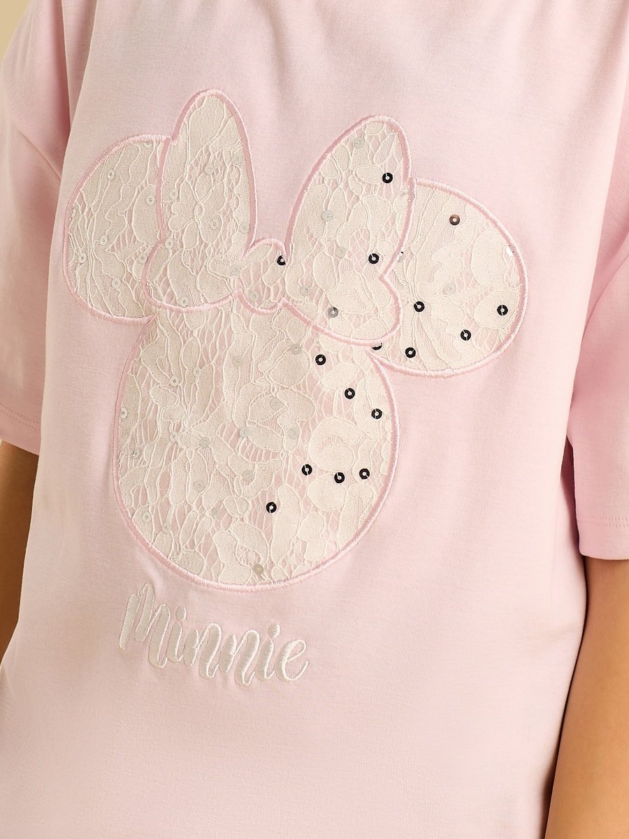 Minnie Mouse Embellished Loose T-Shirt