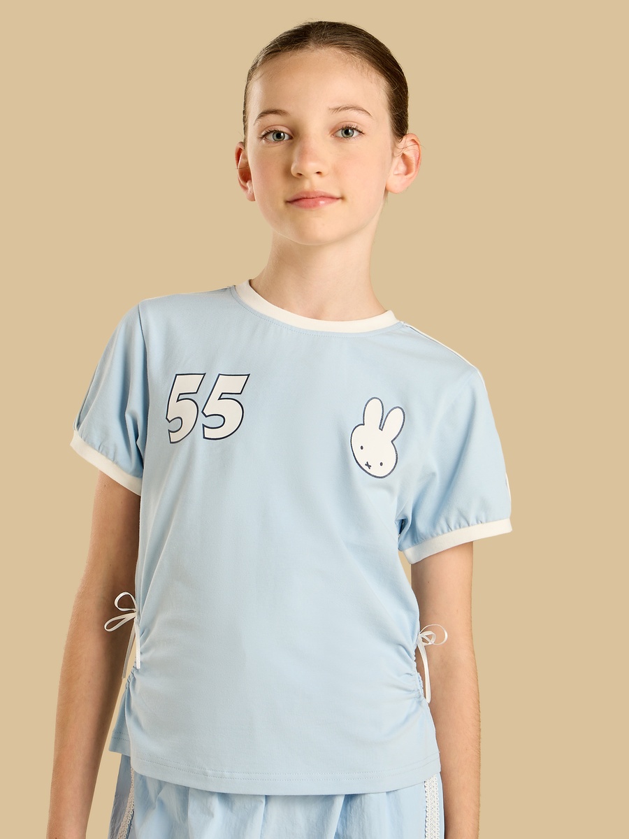 Bow Accent Oversized Cotton T-Shirt