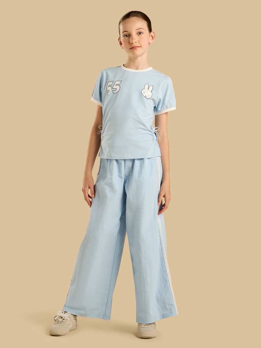 Bow Accent Oversized Cotton T-Shirt