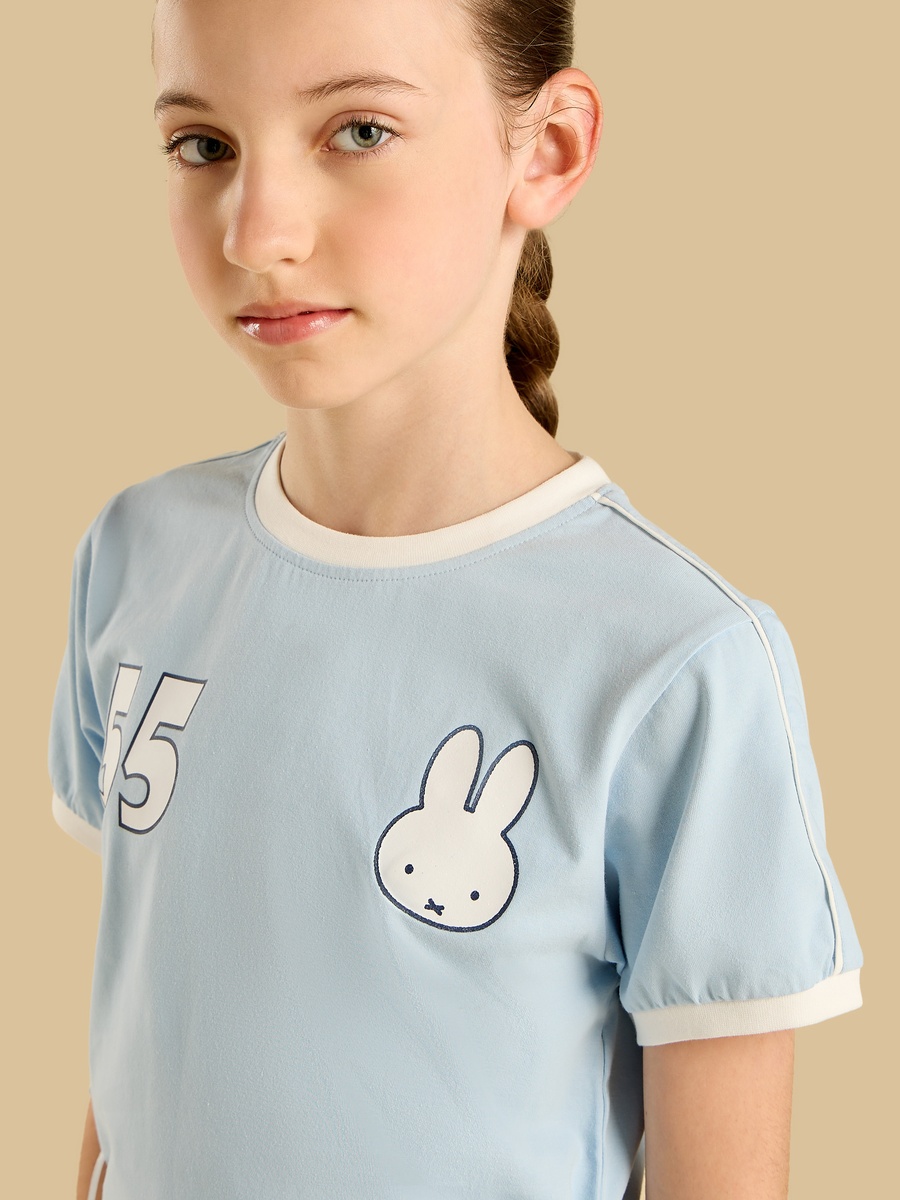 Bow Accent Oversized Cotton T-Shirt