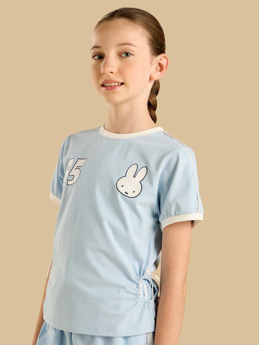 Bow Accent Oversized Cotton T-Shirt