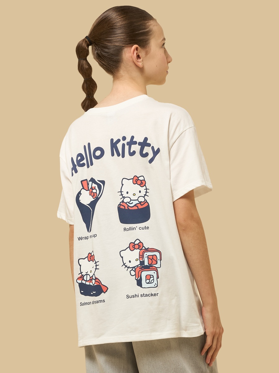 Hello Kitty Print Oversized Cotton T-Shirt