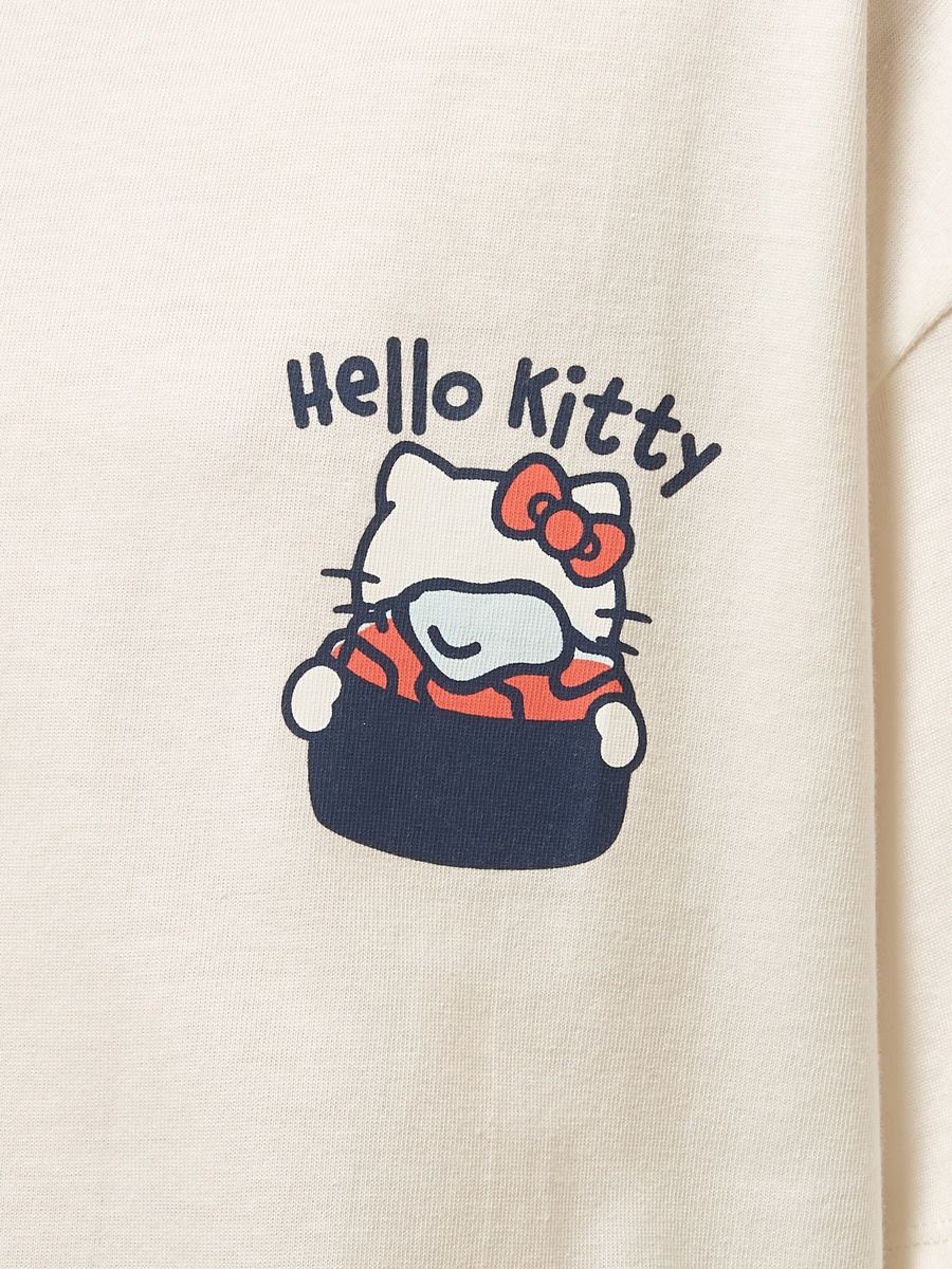 Hello Kitty Print Oversized Cotton T-Shirt