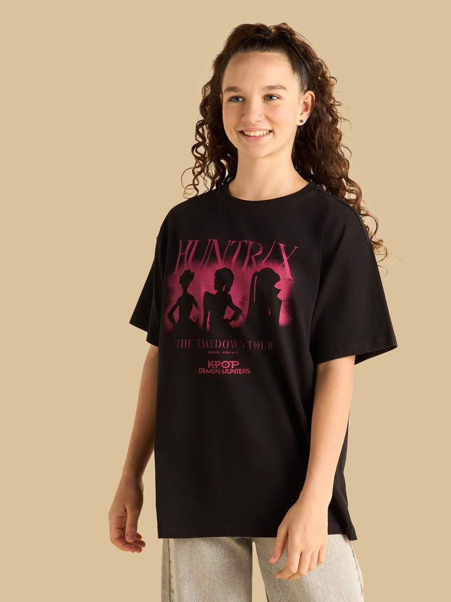 Kpop Demon Hunters Print Oversized T-Shirt