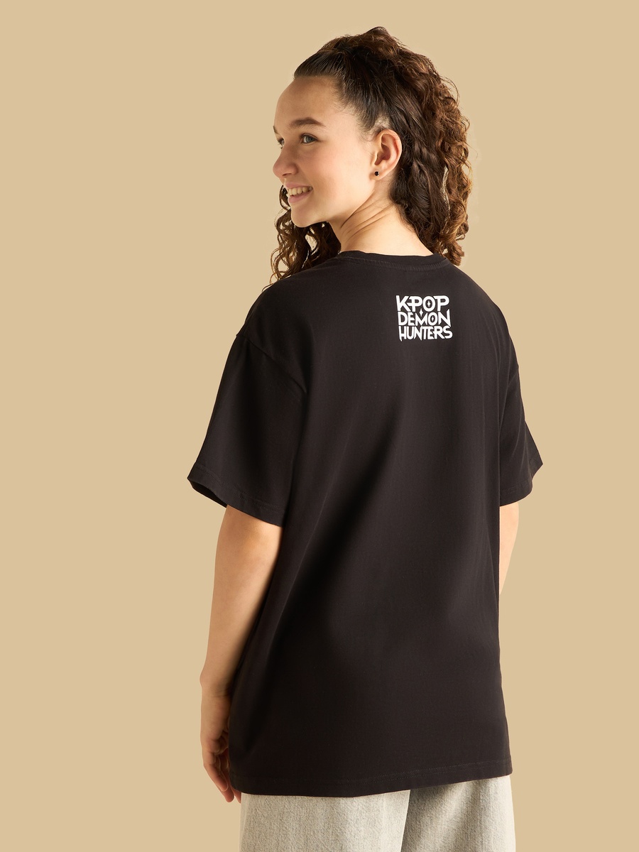 Kpop Demon Hunters Print Oversized T-Shirt